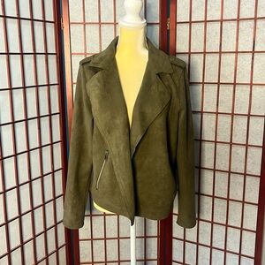 Tahari Faux Leather Moto Jacket Buttery Soft